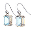 Baguete Cut Aquamarine Crystal Earrings