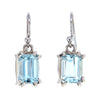 Baguete Cut Aquamarine Crystal Earrings