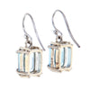 Baguete Cut Aquamarine Crystal Earrings