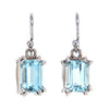 Baguete Cut Aquamarine Crystal Earrings
