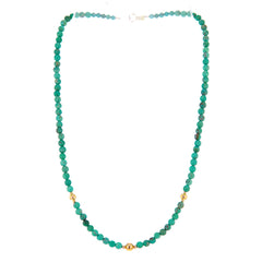 Beautiful Kingman Turquoise Waterfall Necklace with 14K Solid Gold Beads