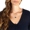 10ct Australian Black Opal Cabochon & Diamond Pendant in 14kt White Gold