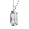 Black Tourmaline Rutilated Quartz Large Faceted Crystal Pendant on Sterling Silver Chain