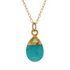 Petite Faceted Chalcedony Pendant Necklace in Gold Filled Sterling Silver