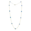 Natural Blue Diamond Slices on 14kt Solid Gold Necklace