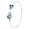 Natural Apatite and Blue Topaz Sterling Silver Bracelet