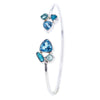 Natural Apatite and Blue Topaz Sterling Silver Bracelet