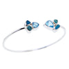 Natural Apatite and Blue Topaz Sterling Silver Bracelet