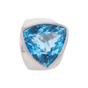 Trilliant Cut AAA Blue Topaz Sterling Silver Ring Size 11
