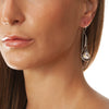 Unique Oxidized Sterling Silver Signity Crystal Earrings by Bora