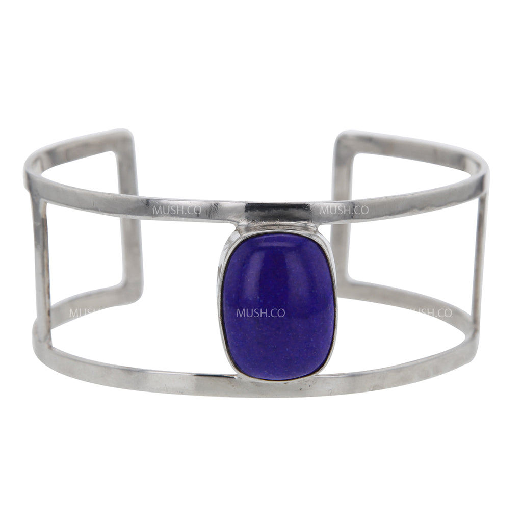 Cabochon Lapis Lazuli Sterling Silver Cuff Bracelet