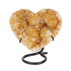 Citrine Druzy Geode Heart on Stand v2