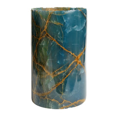 Cylinrical Blue Onyx Lamp