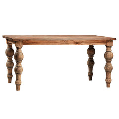 Mindi Wood Dining Table With Turned Legs