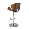Arne Wood and Leather Barstool with High Polish Chrome Base in Classic Egg Design