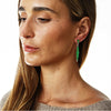 Faceted Emerald & Diamond Stack 14K Solid Gold Dangle Earrings