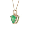 Trilliant Cut Natural Columbian Emerald in 14K Solid Gold Pendant Necklace