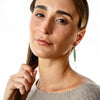 Faceted Emerald & Diamond Stack 14K Solid Gold Dangle Earrings