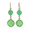 Aqua Chalcedony Earrings in 18K Solid Gold