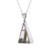 Epidote In Quartz Crystal Sterling Silver Pendant Necklace