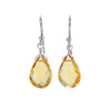 Faceted Citrine Crystal Teardrop Earrings