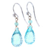 Faceted Blue Topaz Crystal Chandelier Cut Earrings