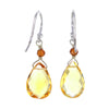Faceted Citrine & Carnelian Crystal Teardrop Earrings