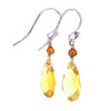 Faceted Citrine & Carnelian Crystal Teardrop Earrings