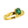 Erin Brilliant Faceted Oval Emerald Ring in Solid 14K Gold Size 8