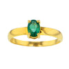 Erin Brilliant Faceted Oval Emerald Ring in Solid 14K Gold Size 8