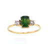 Baguette Emerald & Diamonds Ring 14K Gold 6.5
