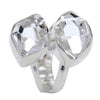 Duality Organic Faceted Herkimer Diamonds Sterling Silver Ring Size 5.5
