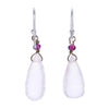 Faceted Chandelier Cut Rose Quartz & Ruby Crystal Earrings