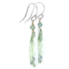 Faceted Green Amethyst Prasiolite Crystal Drop Earrings