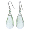 Faceted Green Amethyst Prasiolite Crystal Drop Earrings