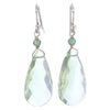 Faceted Green Amethyst Prasiolite Crystal Drop Earrings