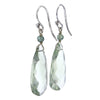 Faceted Green Amethyst Prasiolite Crystal Drop Earrings