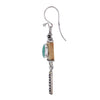 Green Anchor Turquoise and Ancient Fossil Artifact Earrings