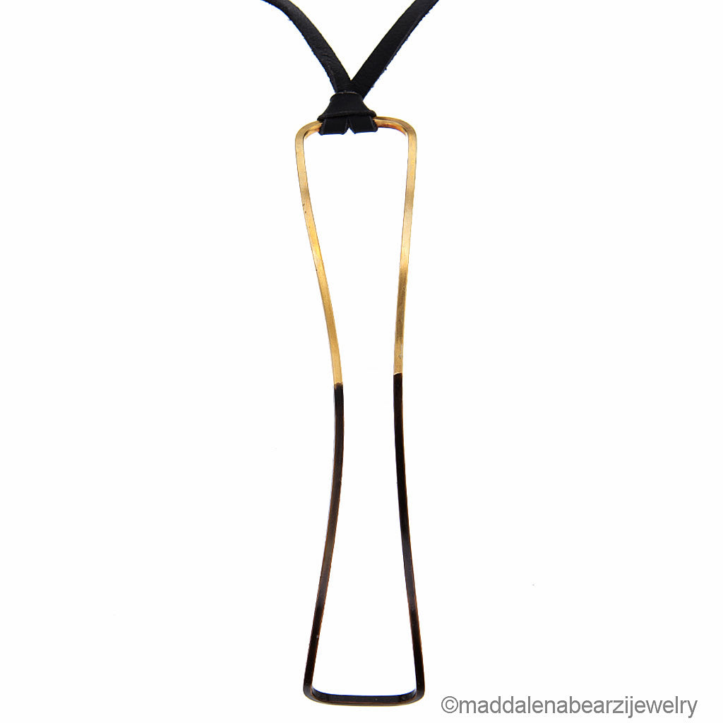 Pesce Remo Italian Designer Necklace in Partially Oxidized Brass
