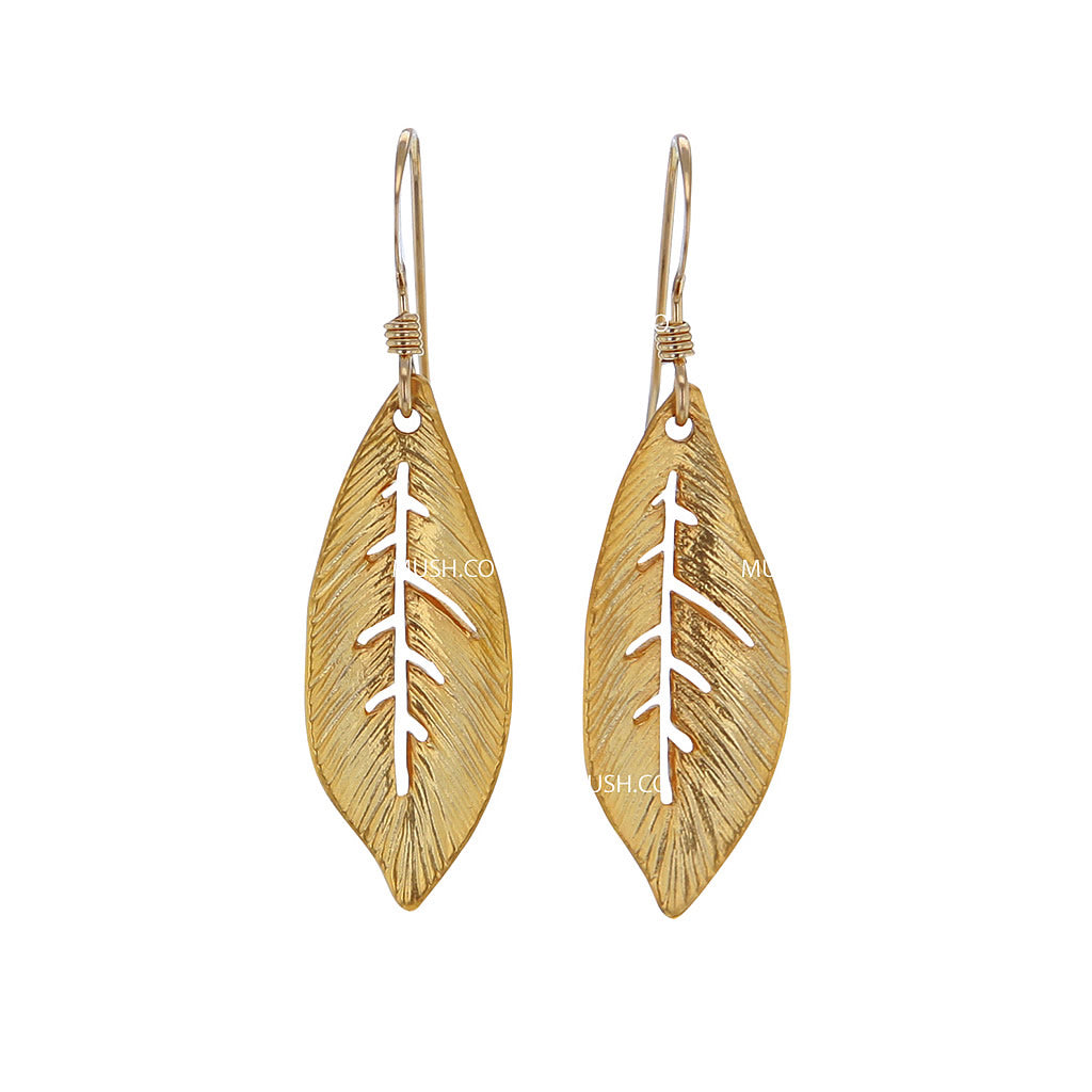 Leaf Earrings in 14k Gold Filled Sterling Silver