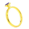 14K Gold Plated Sterling Silver Ring with Round Amethyst Crystal Size 7