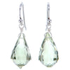 Faceted Green Amethyst Prasiolite Crystal Chandelier Cut Earrings
