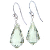 Faceted Green Amethyst Prasiolite Crystal Chandelier Cut Earrings