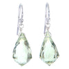 Faceted Green Amethyst Prasiolite Crystal Chandelier Cut Earrings
