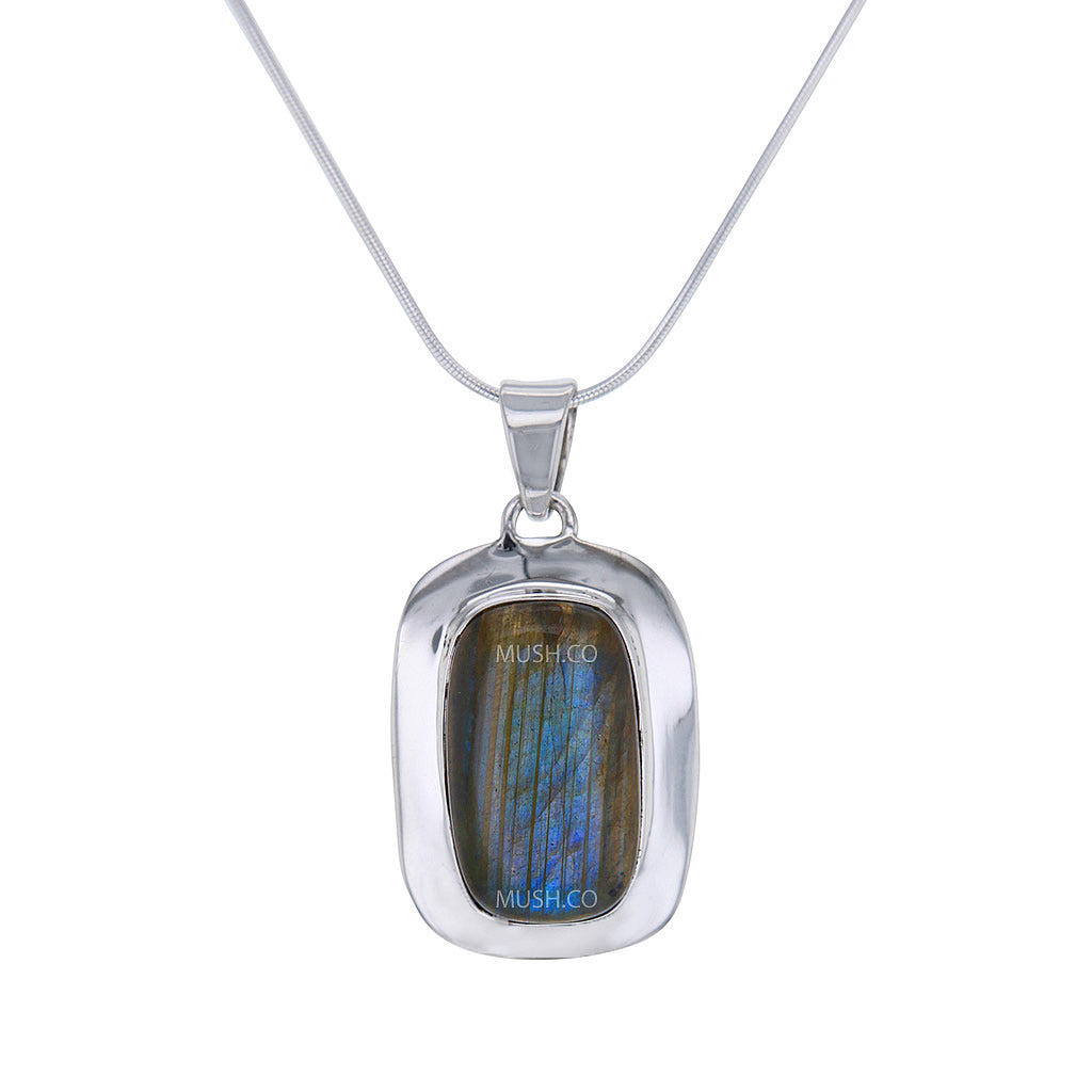 Labradorite Cabochon Pendant Necklace