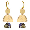 Finished Brass & Labradorite Moon Phase Stack Earrings