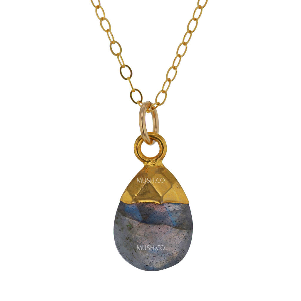 Petite Faceted Labradorite Pendant Necklace