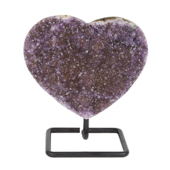 Amethyst Druse Geode Heart on Stand