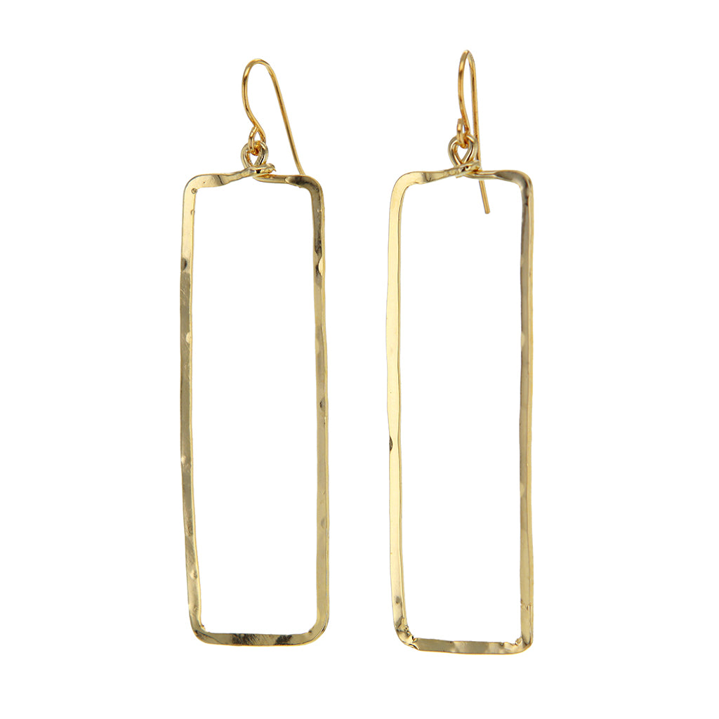 Moira Large Lightweight Rectangle Hoop Earerings in 14 K Gold Filled Sterling Silver