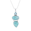 Larimar & Aquamarine Sterling Silver Pendant Necklace